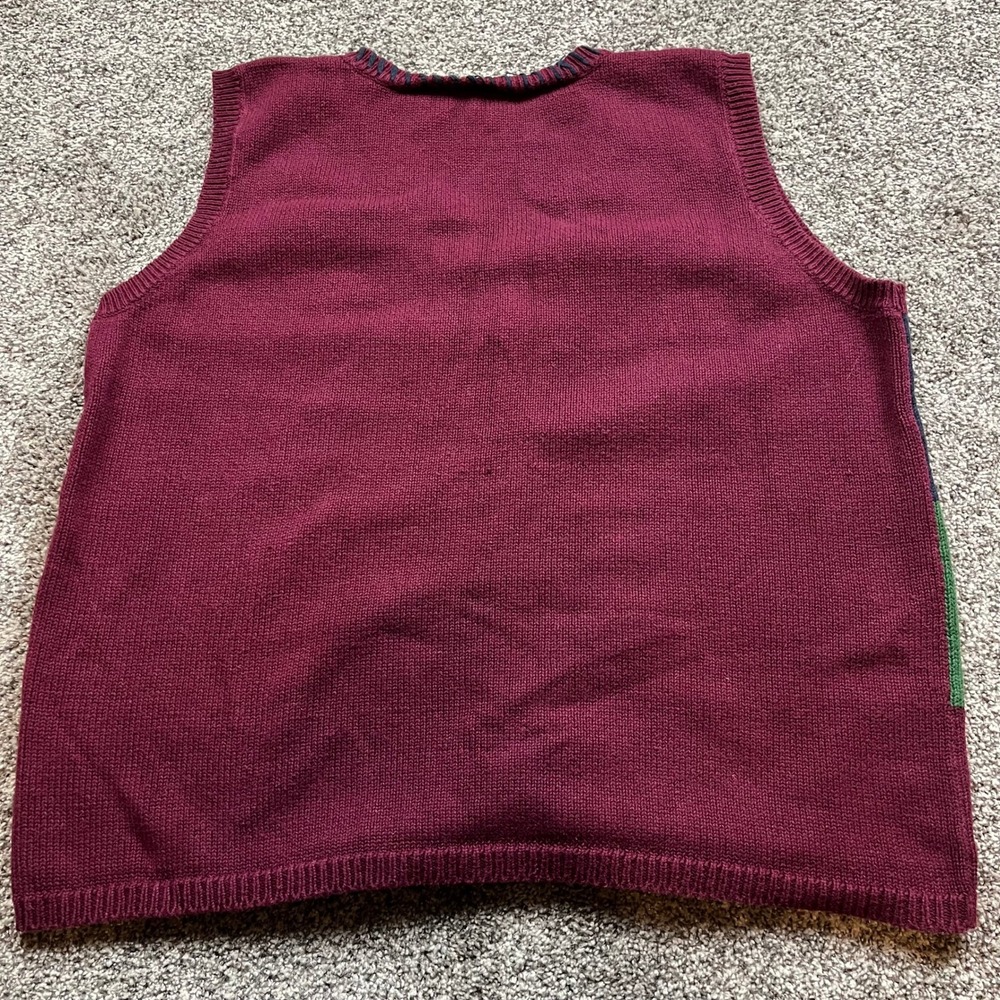 grandma Woman Sweater Vest‎ 2X Autumn Scarecrow Pumpkin Church Applique - Picture 3 of 6